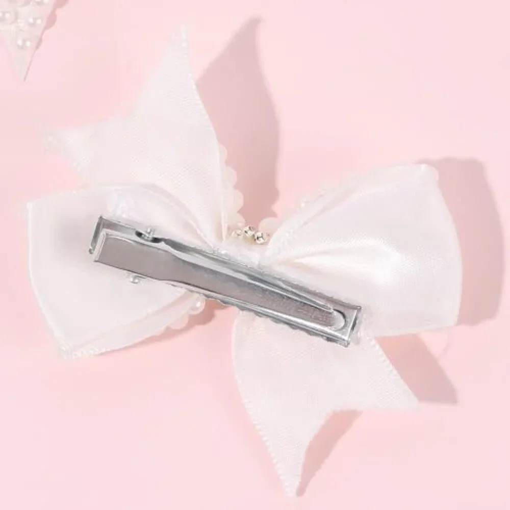 Girls Pearl Hair Bow Clips Headband with Interchangeable Bows